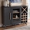 Baxton Studio Pietro Mid-Century Modern Dark Grey and Oak Finished Wine Cabinet 150-9004 - alternate 7